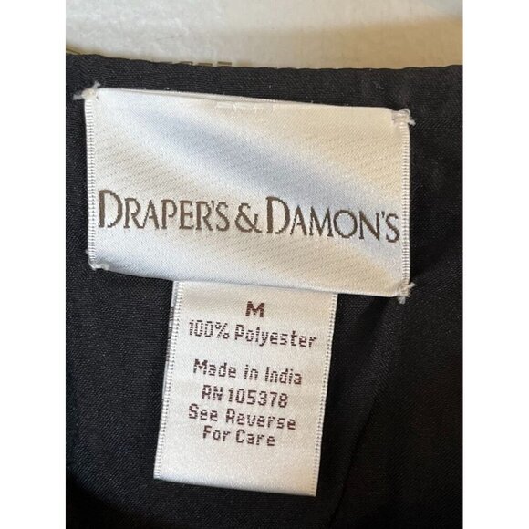 Drapers Damons Jacket M Black Sequin Floral Beaded Old Money Mature Artsy Party - Picture 2 of 15